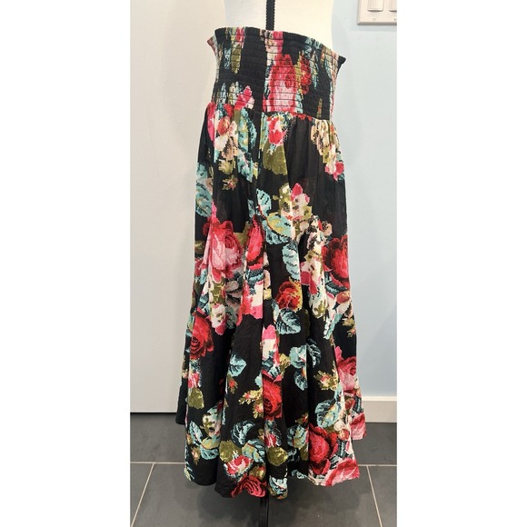 Grace Elements Sz XL Women's Floral 100% Cotton Long Flowing Silhouette Skirt - Picture 5 of 11